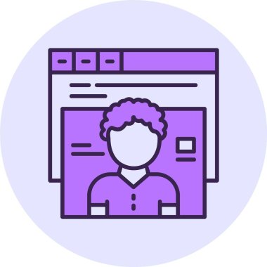 Görüntü simgesi olan avatar adam, vektör illüstrasyonu 