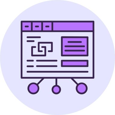 Bağlantı tarayıcısı. Web simgesi basit illüstrasyon