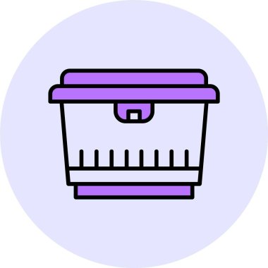 yiyecek kabı ikonu vektör illüstrasyonu