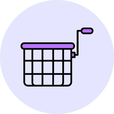 Derin fritöz ağ simgesi, basit vektör illüstrasyonu 