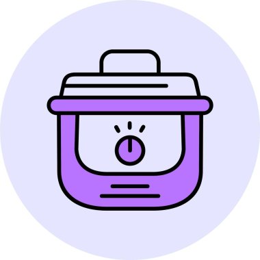 Yavaş pişiren ağ simgesi, basit vektör illüstrasyonu