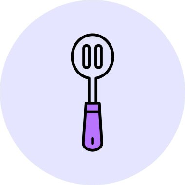 Slotted spoon web simgesi, basit vektör illüstrasyonu