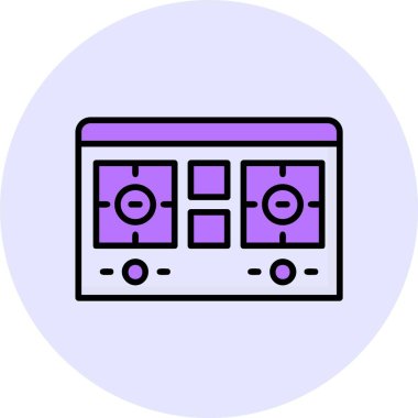 Hob web simgesi, basit vektör illüstrasyonu