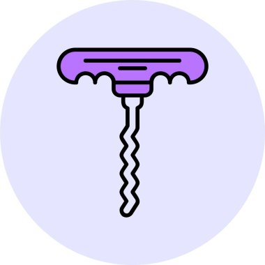 Tirbüşon web simgesi, basit vektör illüstrasyonu