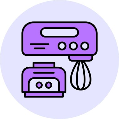 Mutfak gereçleri karıştırıcı vektör çizimi 