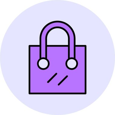 Alışveriş poşeti simgesinin vektör illüstrasyonu 