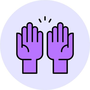 Hands web simgesi, basit vektör illüstrasyonu