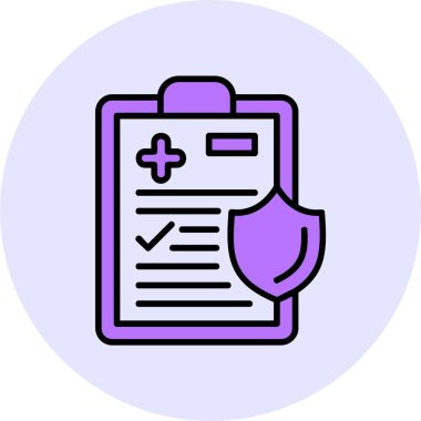 Tıbbi sigorta ikonu, vektör illüstrasyonu basit tasarım