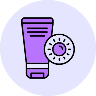 Güneş bloğu simgesinin vektör illüstrasyonu