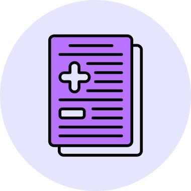  Sağlık Raporu web simgesi, basit vektör illüstrasyonu