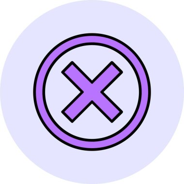 Crossmark web simgesi, basit vektör illüstrasyonu