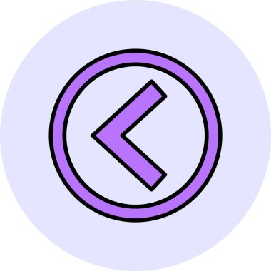 Geriye doğru sembol. Web simgesi basit illüstrasyon