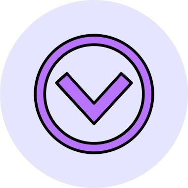 Sembol Aşağı web simgesi, basit vektör illüstrasyonu