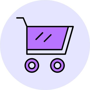 Cart web simgesi, basit vektör illüstrasyonu