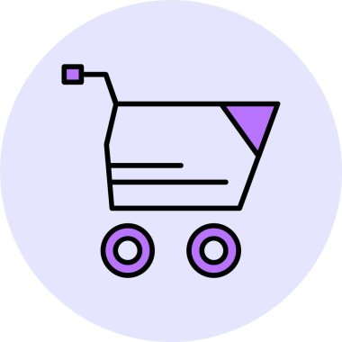 Cart web simgesi, basit vektör illüstrasyonu