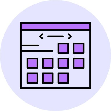 Takvim web simgesi, basit vektör illüstrasyonu