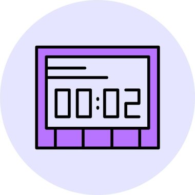 Saat web simgesi, basit vektör illüstrasyonu