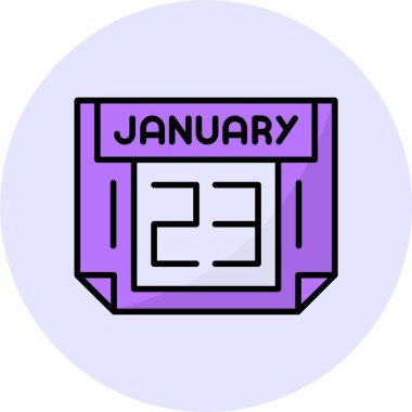 23 Ocak web simgesi, basit vektör illüstrasyonu