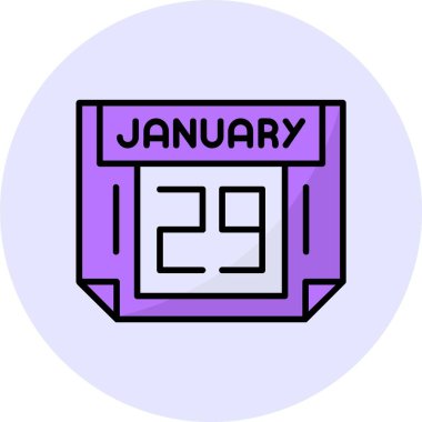 29 Ocak web simgesi, basit vektör illüstrasyonu