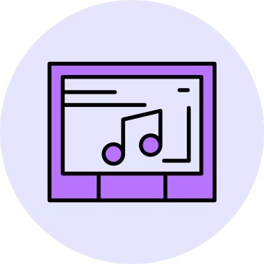 müzik çalar ikon vektör illüstrasyonu