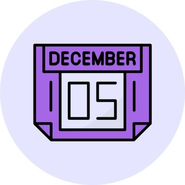 05 Aralık takvim tarihi vektör illüstrasyonu 