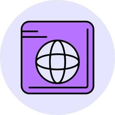 Bir dünya simgesinin vektör illüstrasyonu 