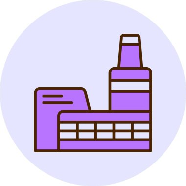 Fabrika Renkli Simge Ayırma Vektör Tasarımı