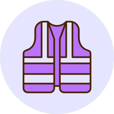 Güvenli yelek yassı vektör simgesi arzusu 