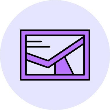 Harita yön bulma simgesi. Basit resimleme