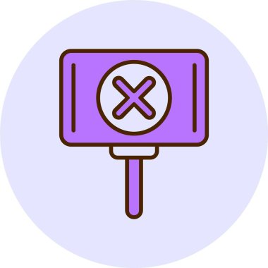 Protesto İşareti simgesi basit illüstrasyon