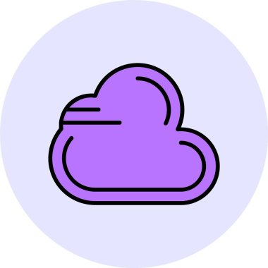 Bulut Hesaplama. Web simgesi basit illüstrasyon 