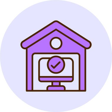 Ev Web simgesinden Çalışma Basit illüstrasyon