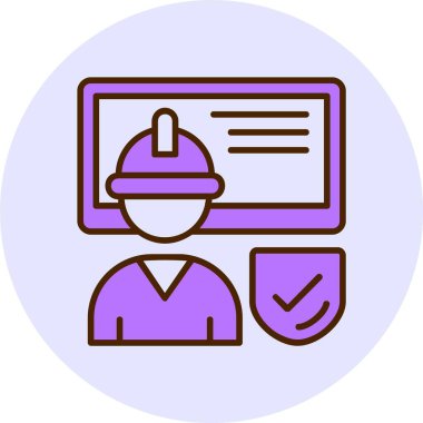 İnşaat mühendisi simgesi, vektör illüstrasyonu