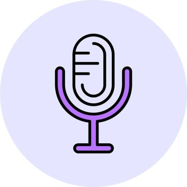 mikrofon simgesi, vektör illüstrasyonu 