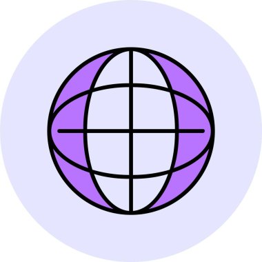 Dünya web simgesinin vektör illüstrasyonu