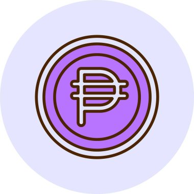 Meksika Pezosu web simgesi vektör illüstrasyonu