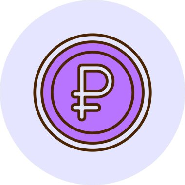 Rus Ruble web simgesi vektör illüstrasyonu