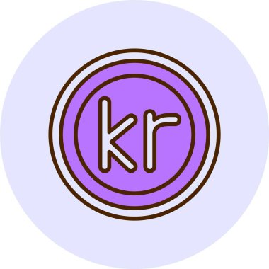 Norveç Kronu web simgesi vektör illüstrasyonuName