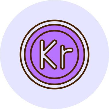  İsveç Krona web simgesi vektör illüstrasyonu 