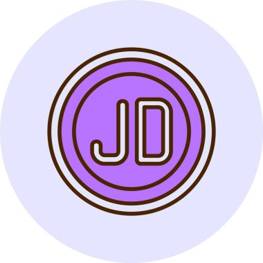 Ürdün Dinar web simgesi vektör illüstrasyonu
