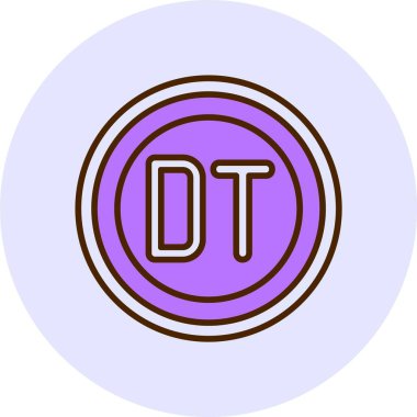 Tunus Dinar web simgesi vektör illüstrasyonu