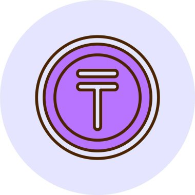 Kazakistan Tenge ağ ikonu vektör illüstrasyonu