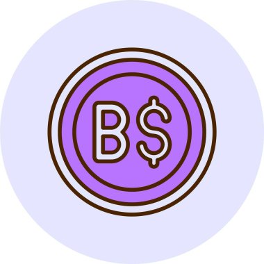 Brunei Dolar İşaret simgesi vektör illüstrasyonu 