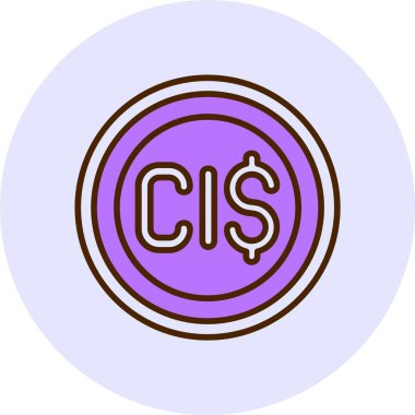 Cayman Adaları Dolar vektör illüstrasyonu 