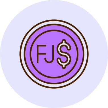 Fiji Doları işaret simgesi vektör illüstrasyonu