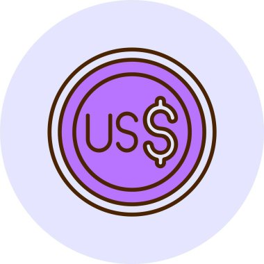 Tuvaluan Doları ikon vektör illüstrasyonu