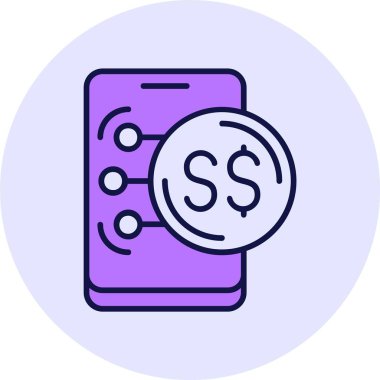 Singapur Doları web simgesi vektör illüstrasyonu