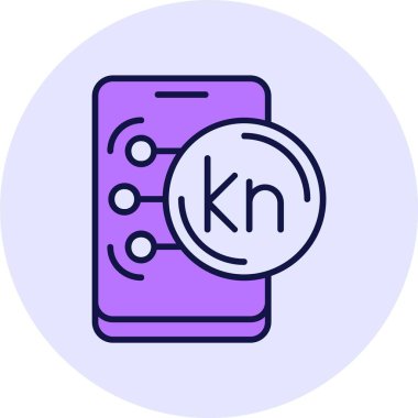 Hırvat Kuna web simgesi vektör illüstrasyonu 