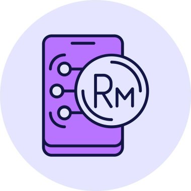 Malezya Ringgit web simgesi vektör illüstrasyonu