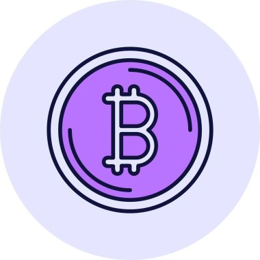 Bitcoin web simgesi, basit vektör illüstrasyonu